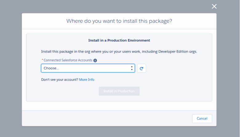 AppExchange Get It Now install options