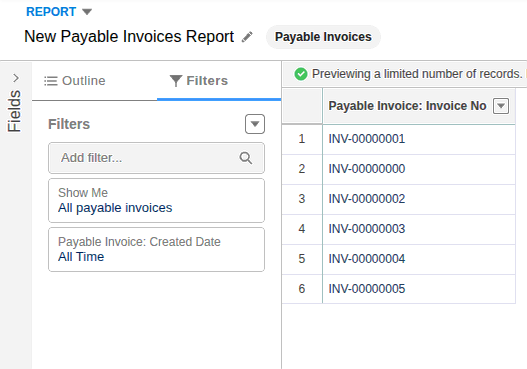 Custom report filters and grouping