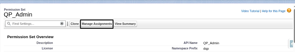 Manage Assignments page